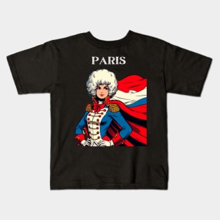 Paris France Female Comic Book Superhero Kids T-Shirt